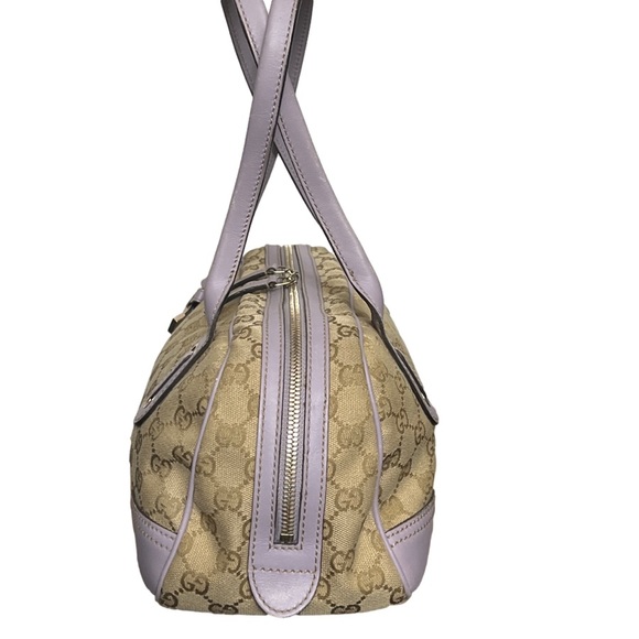 Gucci Canvas and Lilac Colored Leather Handbag - Picture 5 of 17